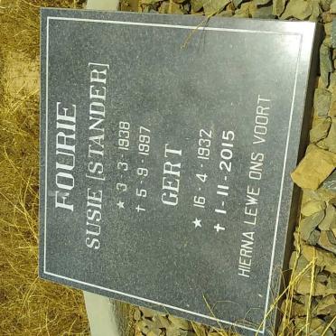 FOURIE Gert 1932-2015 &amp; Susie STANDER 1938-1997