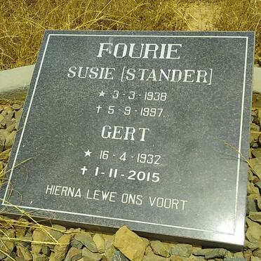 FOURIE Gert 1932-2015 &amp; Susie STANDER 1938-1997
