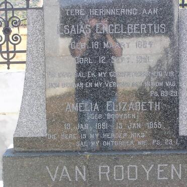 ROOYEN Esaias Engelbertus, van 1884-1951 &amp; Amelia Elizabeth BOOYSEN 1891-1955