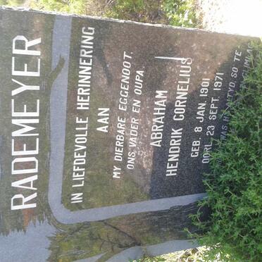 RADEMEYER Abraham Hendrik Cornelius 1901-1971