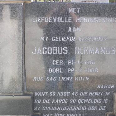 PLESSIS Jacobus Hermanus, du 1901-1968 &amp; Sarah Loftie SNYMAN 1897-1972