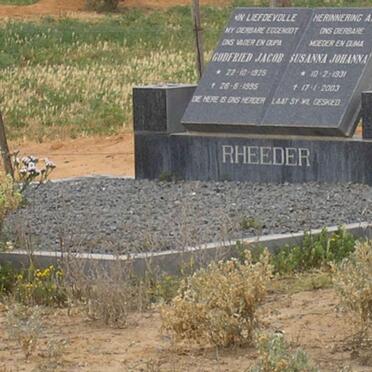 RHEEDER Godfried Jacob 1925-1995 &amp; Susanna Johanna 1931-2003