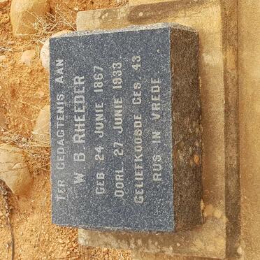 RHEEDER W.B. 1867-1933