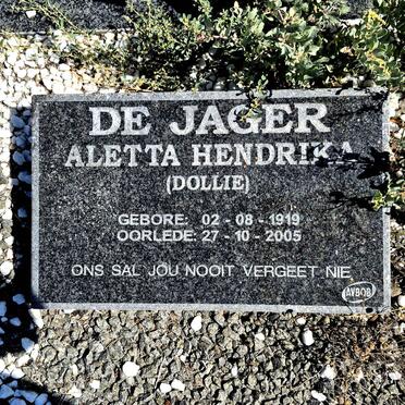 JAGER Aletta Hendrika, de 1919-2005