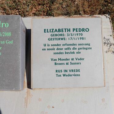PEDRO Elizabeth 1970-1981