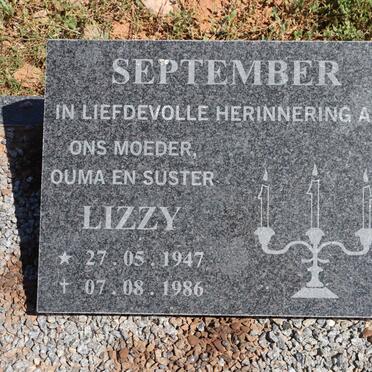 SEPTEMBER Lizzy 1947-1986