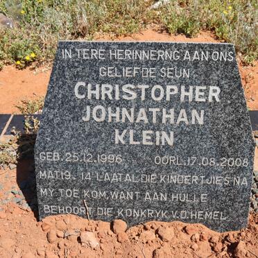 KLEIN Christopher Johnathan 1996-2008