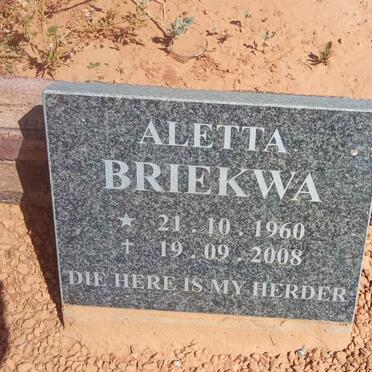BRIEKWA Aletta 1960-2008