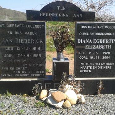 GERBER Jan Diederick 1909-1969 &amp; Diana Egbertina Elizabeth 1920-2004