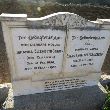 GERBER Esias Engelbertus 1856-1913 & Johanna Elizabeth CLAASSEN 1854-1935