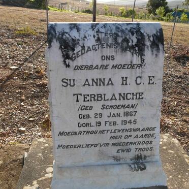 TERBLANCHE Susanna H.C.E. nee SCHOEMAN 1867-1945