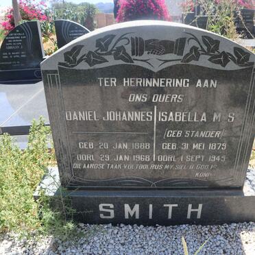 SMITH Daniel Johannes 1888-1968 &amp; Isabella M.S. STANDER 1879-1945