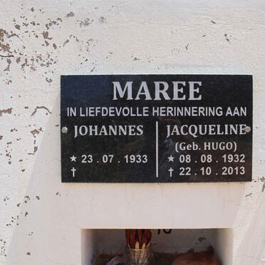 MAREE Johannes 1933- &amp; Jacqueline HUGO 1932-2013