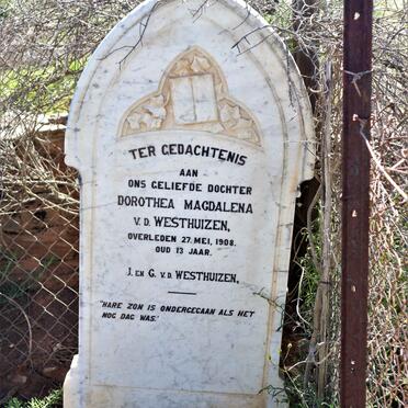 WESTHUIZEN Dorothea Magdalena, v.d. -1908