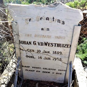 WESTHUIZEN Johan G., v.d. 1859-1935