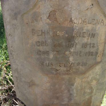 KLEYN Maria Magdalena nee BEHR 1872-1920