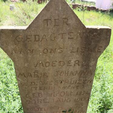 WESTHUIZEN Maria Johanna, v.d. nee TERBLANCHE 1834-1900