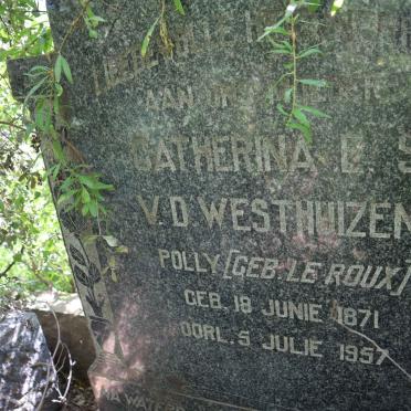 WESTHUIZEN Catherina E.S., v.d. nee LE ROUX 1871-1957