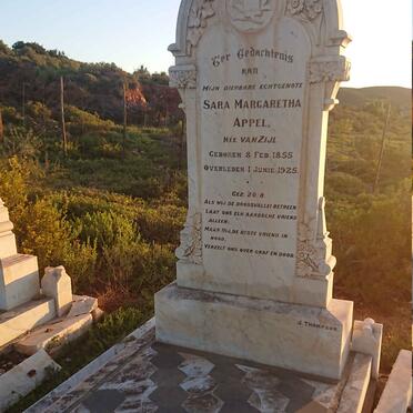 APPEL Sara Margaretha nee VAN ZIJL 1855-1925