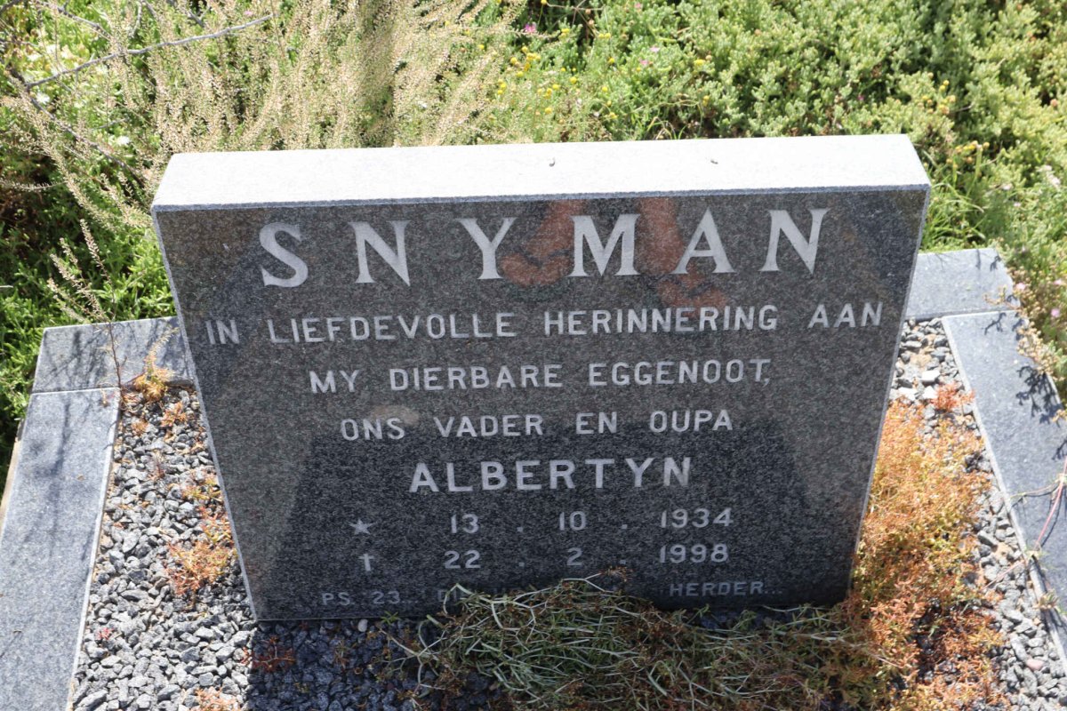 SNYMAN Albertyn 1934-1998