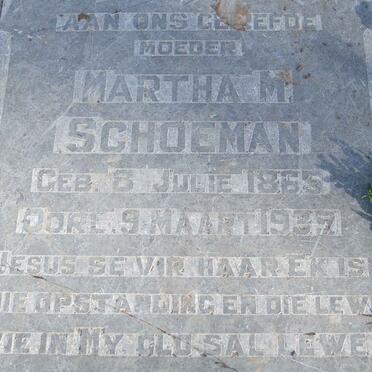 SCHOEMAN Martha M. 1865-1939