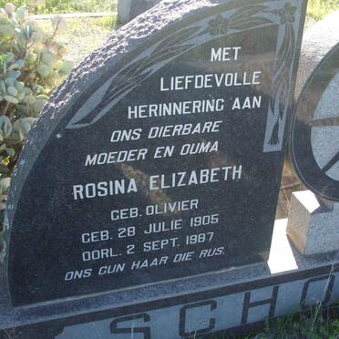 SCHOEMAN Rosina Elizabeth nee OLIVIER 1905-1987