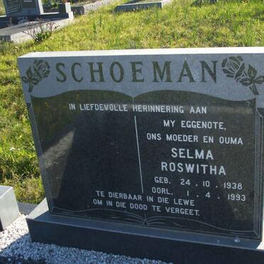 SCHOEMAN Selma Roswitha 1938-1993