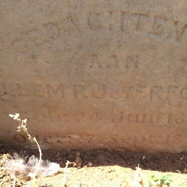 SERFONTYN Willem P.J. 1878-1894