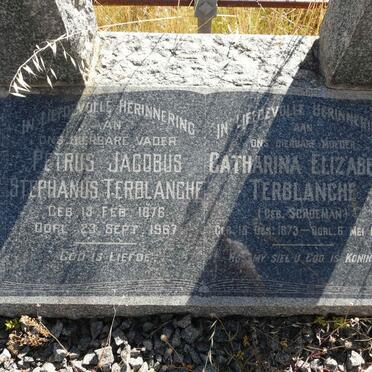 TERBLANCHE Petrus Jacobus Stephanus 1876-1967 &amp; Catharina Elizabeth SCHOEMAN 1873-1942
