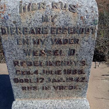 REDELINGHUYS Wessel D. 1885-1942