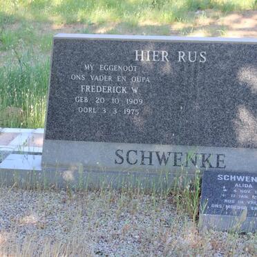 SCHWENKE Frederick W. 1909-1975 &amp; Alida 1918-2003