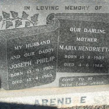 ARENDSE Joseph Philip 1902-1963 &amp; Maria Henrietta 1903-1988