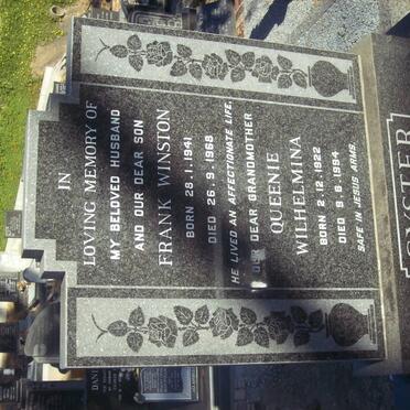 CYSTER Frank Winston 1941-1968 :: CYSTER Queenie Wilhelmina 1922-1994