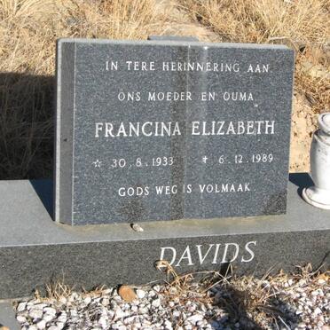 DAVIDS Francina Elizabeth 1933-1989