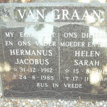 GRAAN Hermanus Jacobus, van 1921-1985 &amp; Helen Sarah 1915-1998