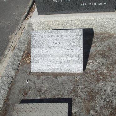 LOTTER Maria C. nee de VILLIERS 1896-1985