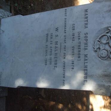 MALHERBE W S 1839-1909 &amp; Martha Sophia THERON 1842-1878