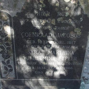 MYBURGH Coenraad Jacobus 1872-1917 &amp; Sarah Marthina Wilhelmina PEPLER voorheen MYBURGH geb LOUBSER 1874-1966