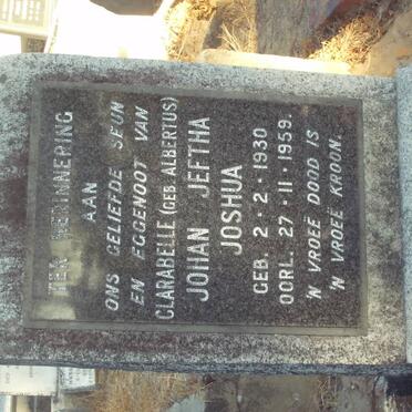 ? Johan Jefta Joshua 1930-1959