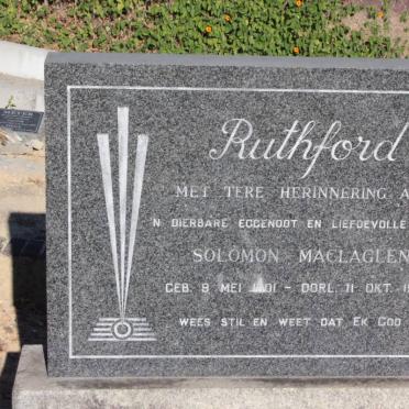 RUTHFORD Solomon Maclaglen 1901-1968 &amp; Rose Berendina 1911-1995