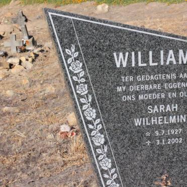 WILLIAMS Sarah Wilhelmina 1927-2002