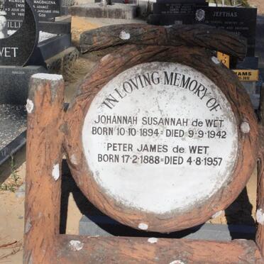 WET Peter James, de 1888-1957 &amp; Johanna Susannah 1894-1942
