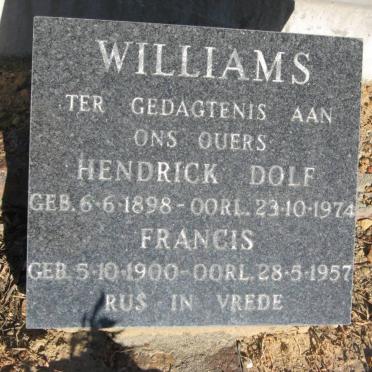 WILLIAMS Hendrick Dolf 1898-1974 &amp; Francis 1900-1957