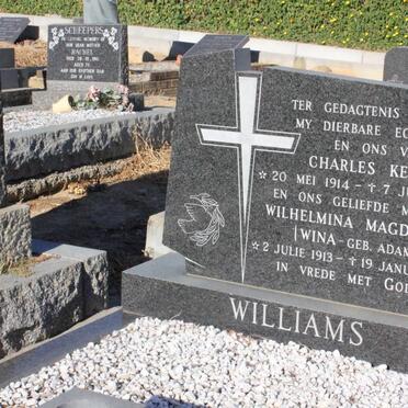 WILLIAMS Charles Kenneth 1914-1982 &amp; Wilhelmina Magdalena ADAMS 1913-1986
