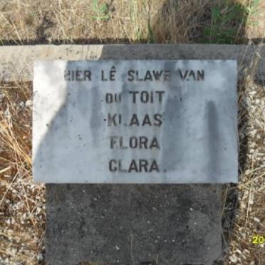 TOIT du, Slaves :: Klaas :: Flora :: Clara