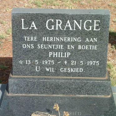 GRANGE Philip, la 1975-1975