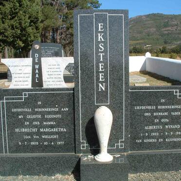 EKSTEEN Albertus Wynand 1903-1983 &amp; Huibrecht Margaretha VON WIELLIGH 1905-1977