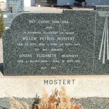 MOSTERT Willem Petrus 1894-1953 &amp; Louisa Elizabeth BLIGNAULT 1898-1961