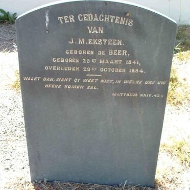 EKSTEEN J.M. nee DE BEER 1841-1884