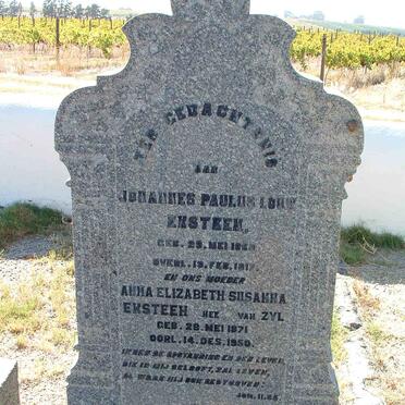 EKSTEEN Johannes Paulus Louw 1869-1917 &amp; Anna Elizabeth Susanna VAN ZYL 1871-1950
